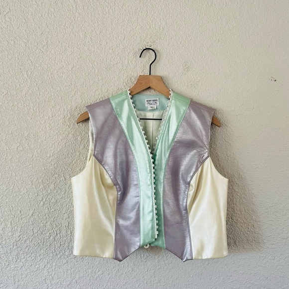 Hobby Horse Vinyl Cotton Parfait Multicolor Western Pleasure Show Vest - Picture 14 of 14